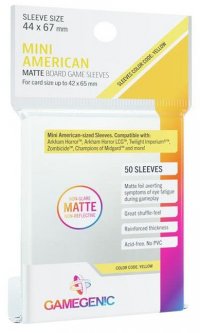 Gamegenic : Sachet de 50 sleeves Matte Mini American Yellow (44 x 67 mm)
