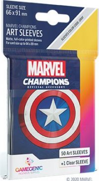 Marvel Champions : Sachet de 50 protège-cartes Captain America 66 x 91 mm (Standard)